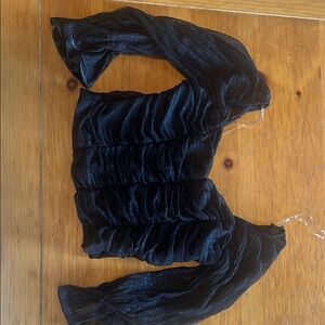 Elegant Black Ruched Blouse